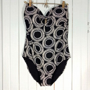 QUINTSOUL tribal Sun strapless one piece swimsuit